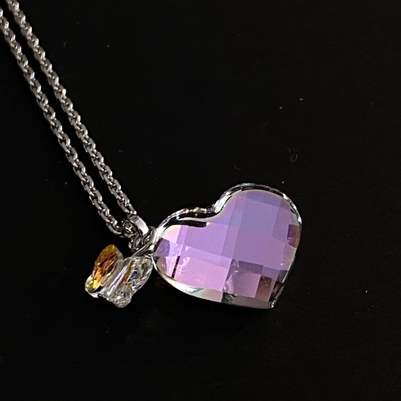 Swarovski Violet Heart Pendant Necklace - Picture 1 of 3
